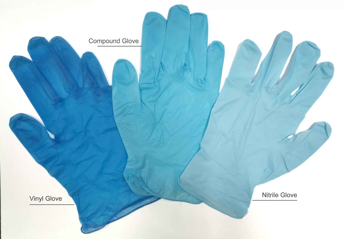 Ambidextrous Synthetic Medical Vinyl Nitrile Blend Gloves Latex Free